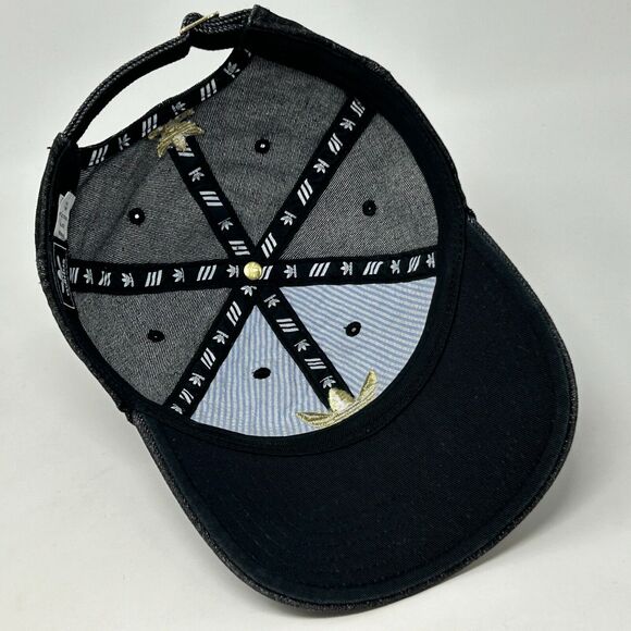 Adidas Trefoil Denim Hat Cap Black Logo Strapback 6 Panel - Picture 4 of 10